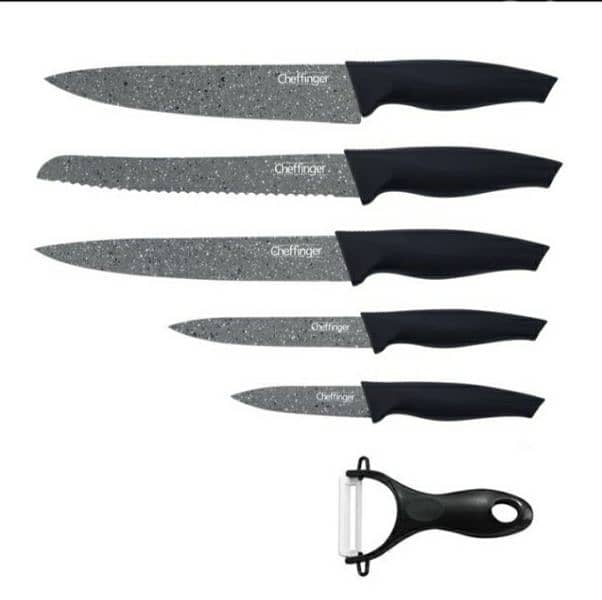 CHEFFINGER Ergonomic Antibacterial Non-stick 6 pcs Knife /4$ delivery. 1