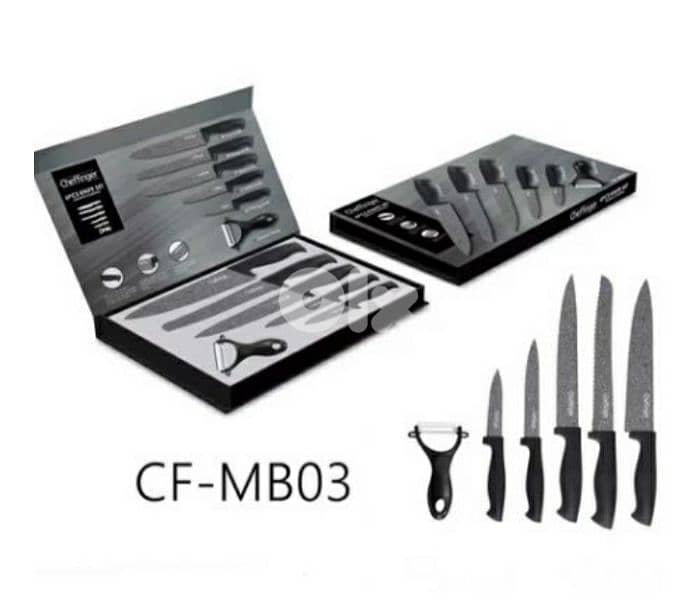 CHEFFINGER Ergonomic Antibacterial Non-stick 6 pcs Knife /4$ delivery. 2