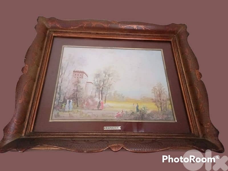 2 French oil paintings miniatures, 19th. century, signed by Ramadier 5