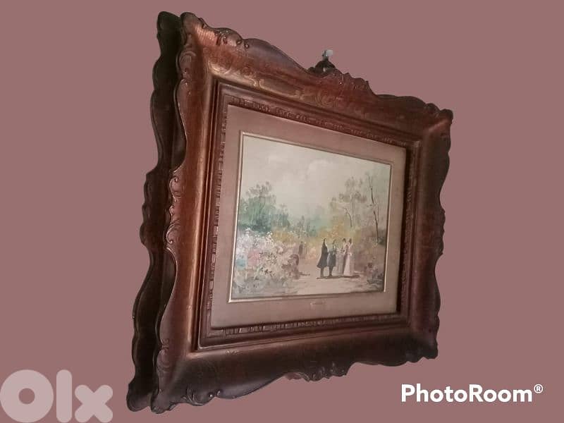2 French oil paintings miniatures, 19th. century, signed by Ramadier 6