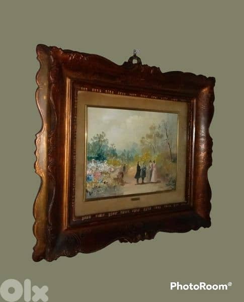 2 French oil paintings miniatures, 19th. century, signed by Ramadier 9