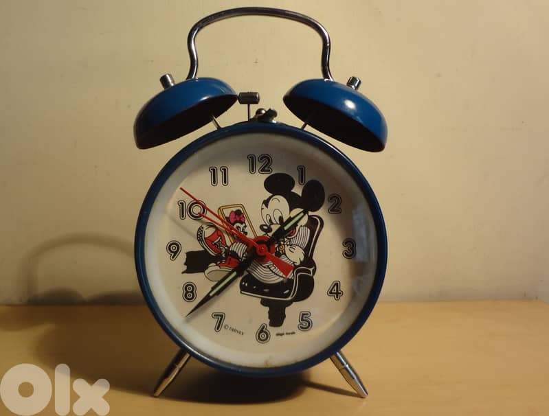 Vintage Disney Mickey Minnie bells alarm clock working good 0