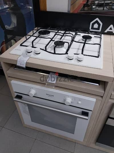 فرن + غاز + شفاط Ariston Gas Hob + Gas Oven + Hood كفالة شركة
