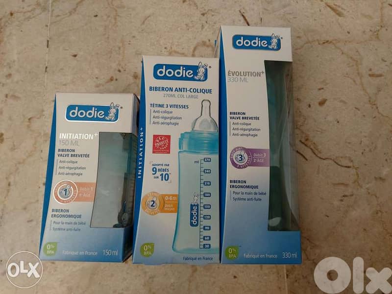 Dodie feeding bottles set for baby girls & boys (150mL, 270mL & 330mL) 1