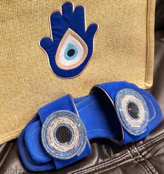 handbag with shoes 37 size ; set navy color, 2 pieces, 3