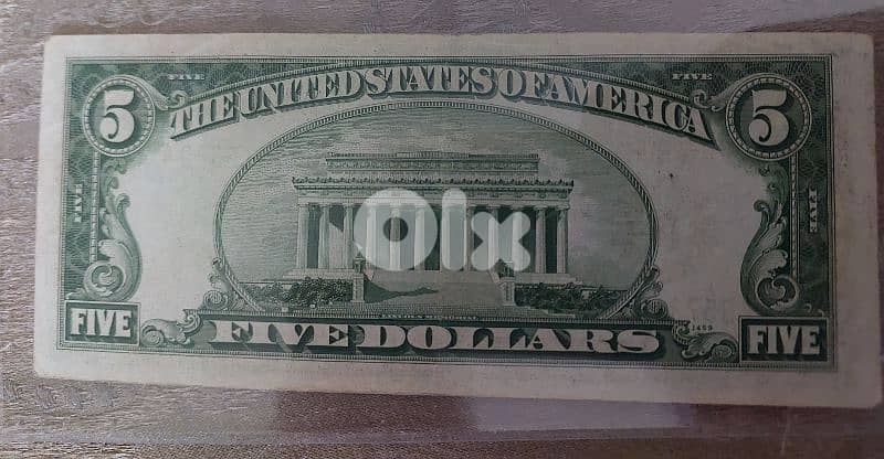 USA Five Dollars Silver banknote year 1953 1