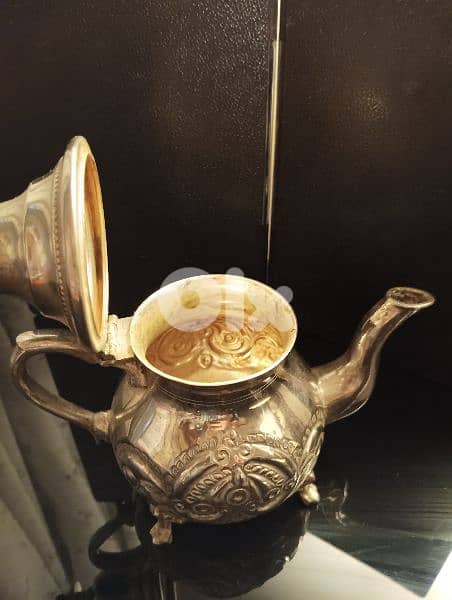 إبريق أنتيك نادر مغربي مولاي حسن ١٩٧٠ مطلي بالفضة 2