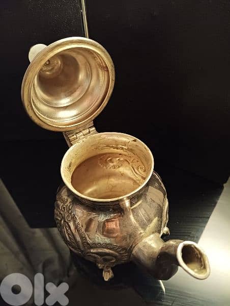 إبريق أنتيك نادر مغربي مولاي حسن ١٩٧٠ مطلي بالفضة 3