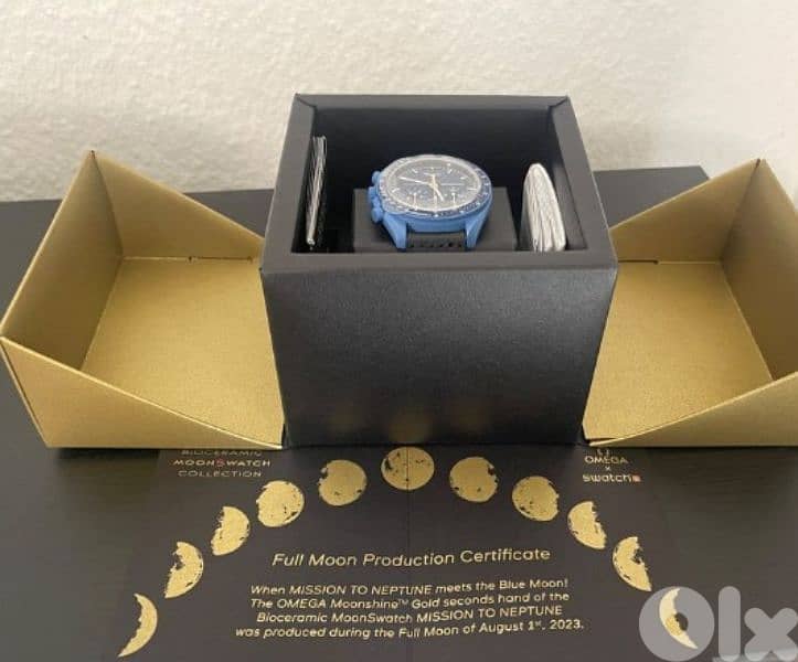LIMITED EDITION OMEGA MOONSWATCH BLUE MOONSHINE GOLD NEPTUNE 1