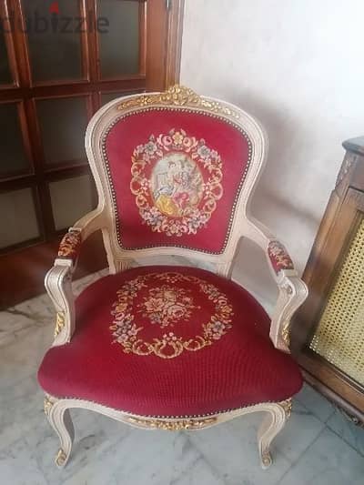 تحفه منزليه للذوق الرفيع   2fauteuils salon مشغوله باليد قطبه قطبه .
