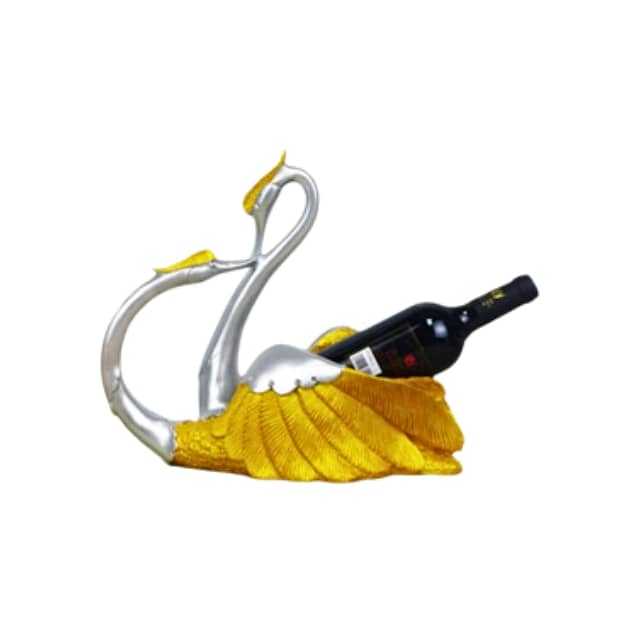 Romantic Couple Swan Wine Holder in Blue and Silver 1