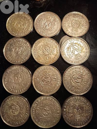 vintage 1788 sit nomen domini benedictum coin coaster set