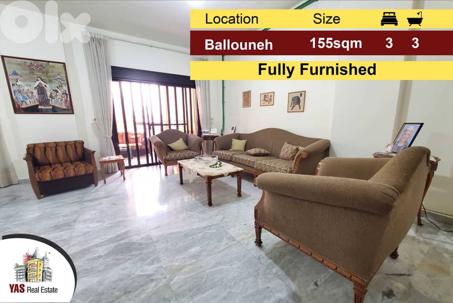Ballouneh 155m2 + 40m2 terrace | Furnished Apartment | Luxury | EL 0