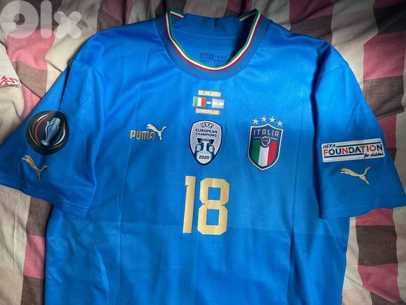 italia finalissima  barella super copa puma jersey 2022 with argentina 0