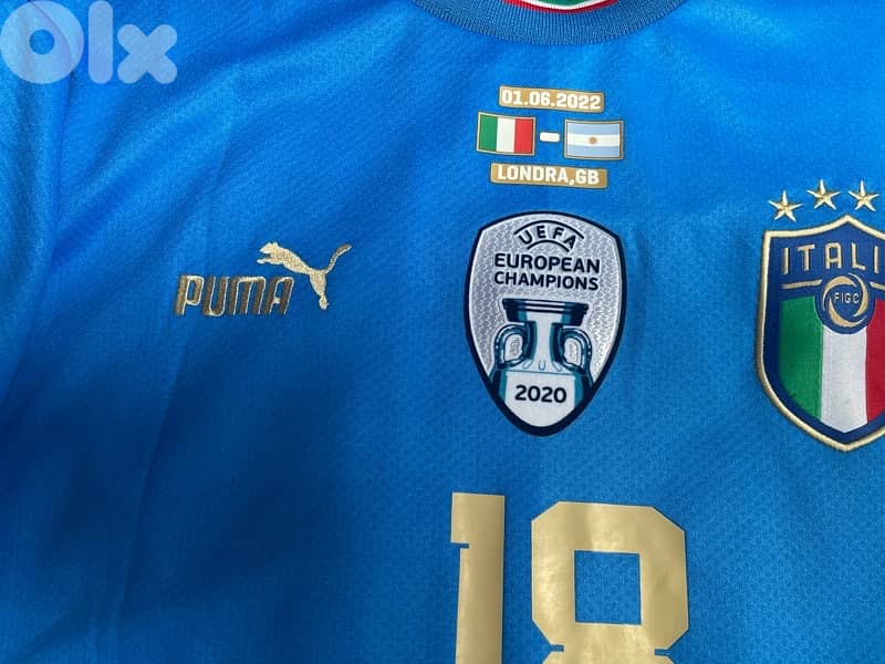 italia finalissima  barella super copa puma jersey 2022 with argentina 1