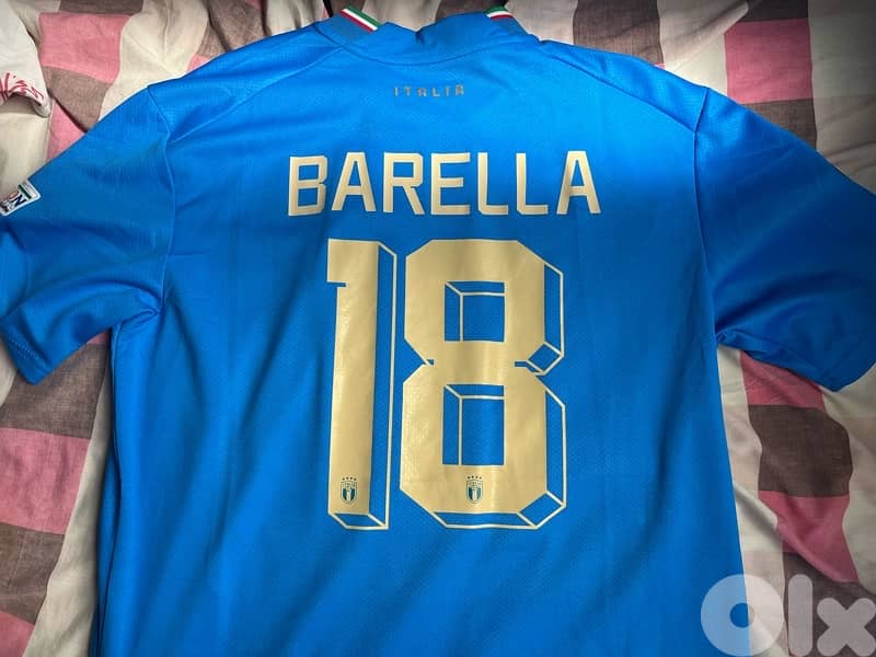 italia finalissima  barella super copa puma jersey 2022 with argentina 3