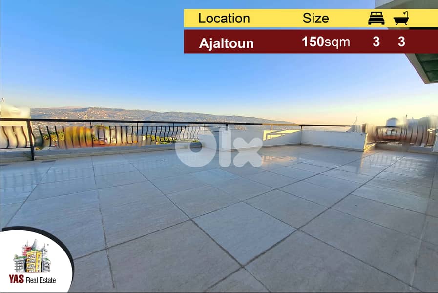 Ajaltoun 150m2 + 150m2 Terrace | Brand New | Luxury | Open View | 0