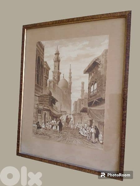 An Old watercolor by Dimitris Vassiliou 1960's 1