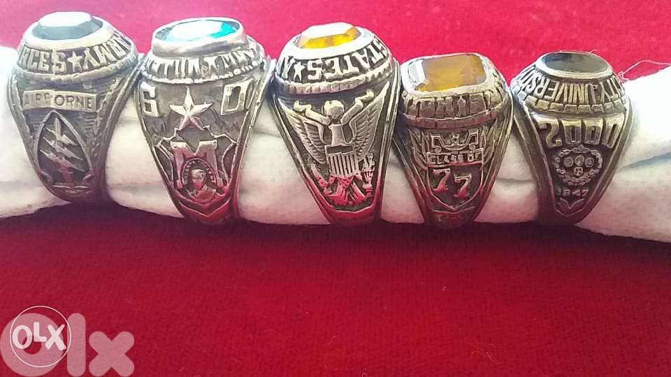 خواتم امركية سعر الواحد 50$ فضة 0