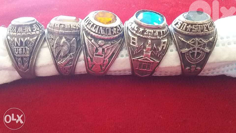 خواتم امركية سعر الواحد 50$ فضة 1
