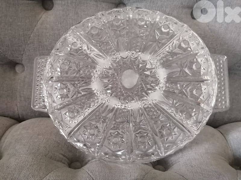 crystal hand cut chees/appetizer plate 0