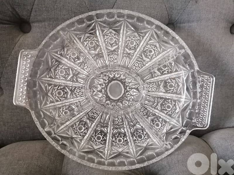 crystal hand cut chees/appetizer plate 1