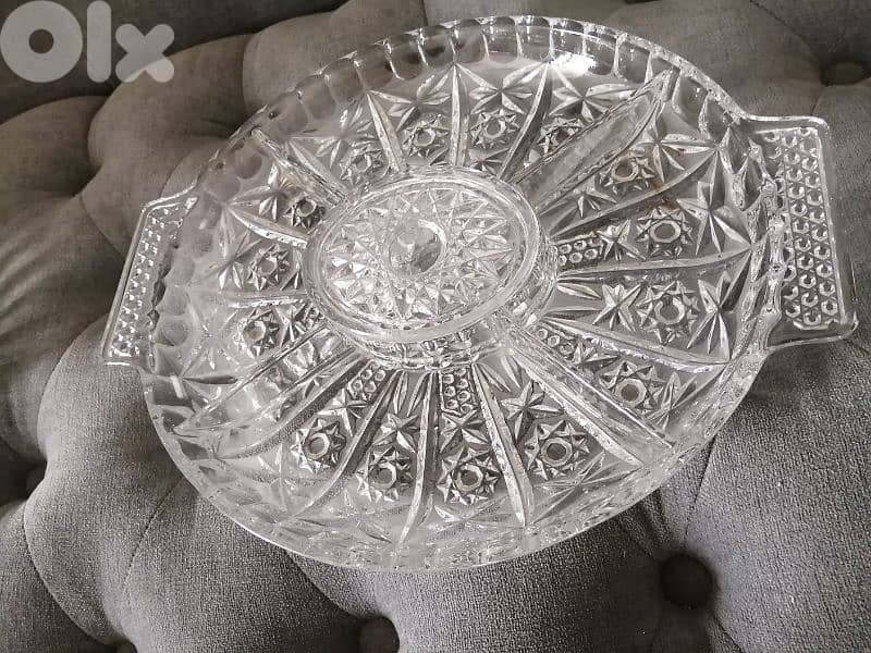 crystal hand cut chees/appetizer plate 2