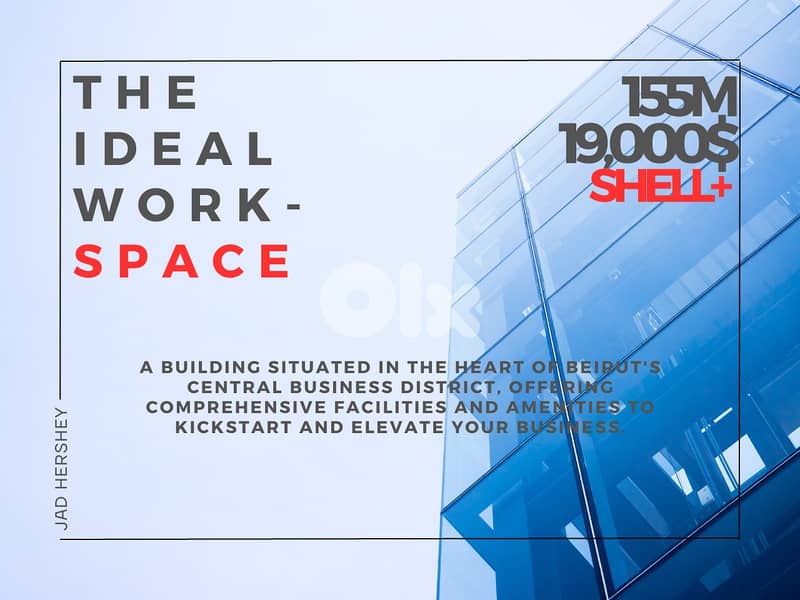 JH23-2063 Office 155m for rent in Achrafieh - Beirut, $ 1,600 cash 0