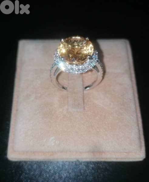 Natural Citrine and Diamond ring 2