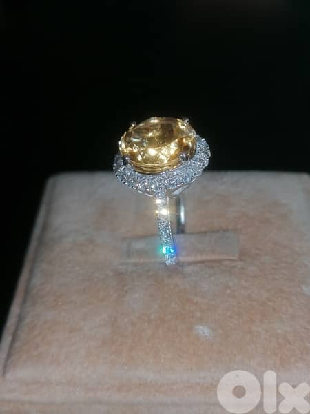 Natural Citrine and Diamond ring 3