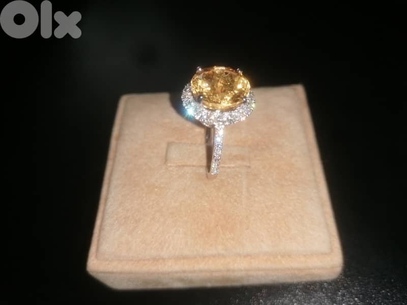 Natural Citrine and Diamond ring 4