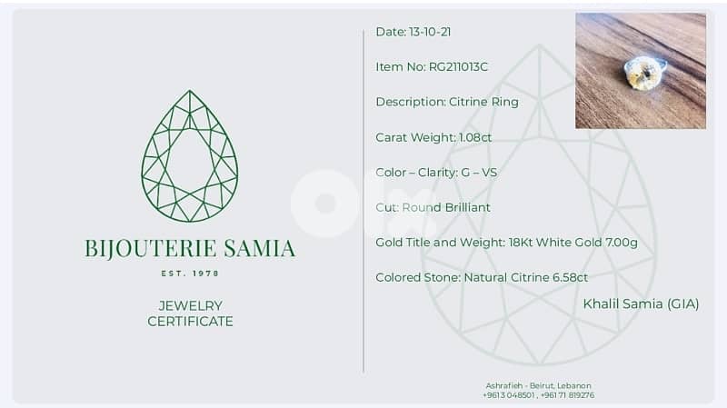 Natural Citrine and Diamond ring 5