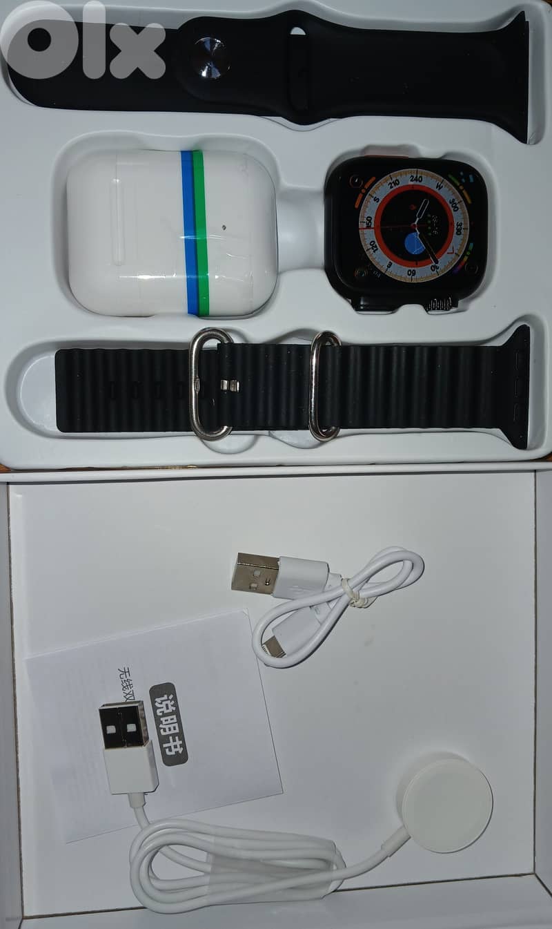 smart watch i 8 ultra BIG 2.0 + earphones 4