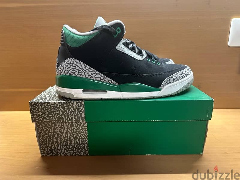 air Jordan 3 pine green size 44 0