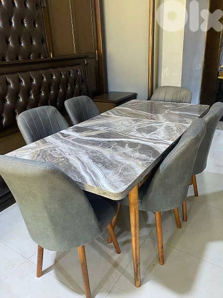 طاولة مع ست كراسي تركية 0