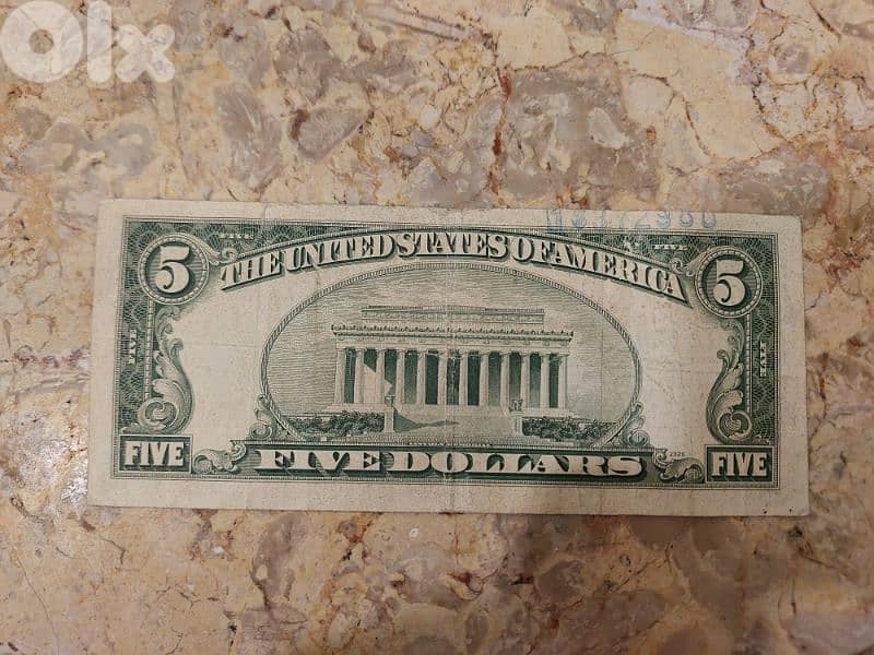 USA Silver Five Dollars Banknote Memorial President  Lincoln 1953 1