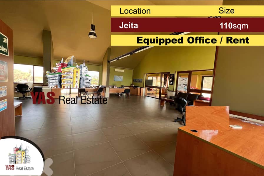 Jeita 110m2 Office + 110m2 Terrace | Prime Location | Rent | Unique | 0