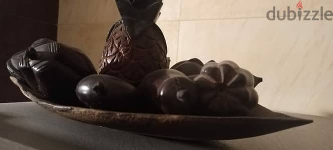 صحن فواكهه من خشب الابانوس