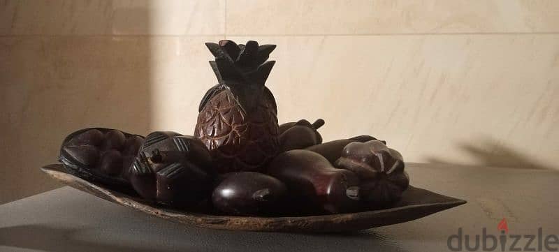 صحن فواكهه من خشب الابانوس 1