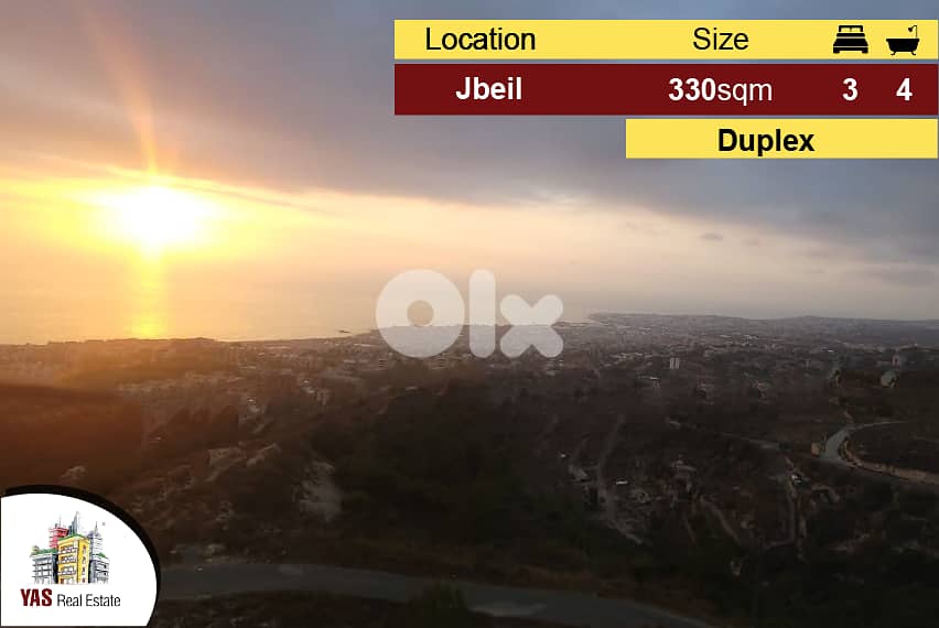 Jbeil 330m2 + 25m2 terrace |Duplex | Brand New | Prime Location | Pano 0
