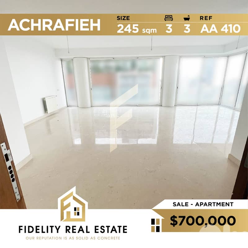Apartment for sale in Achrafieh AA410 0