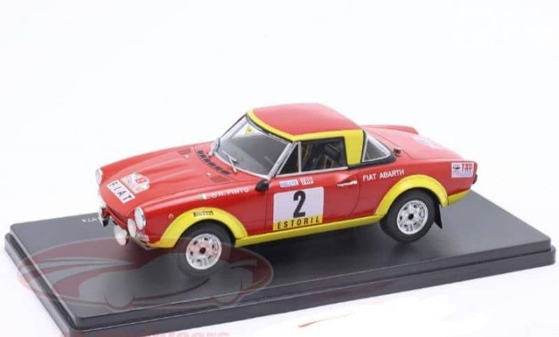 First Abarth 124 (Rally Portugal 1974) diecast car model 1:24. 0