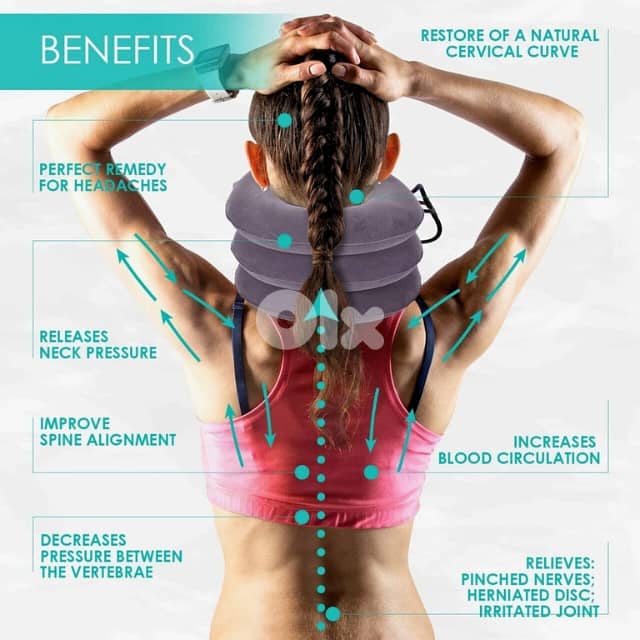 Cervical Traction Neck Pillow with Air Pump for Neck & Shoulders 2