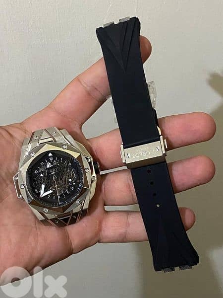 Hublot Sang Bleu 2 Adjustable Rubber Strap 0