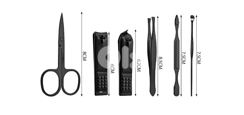 7 pcs Black Nail Clippers 2