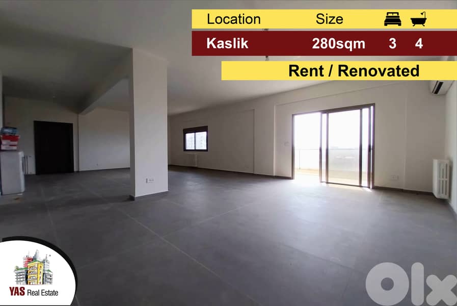 Kaslik 280m2 | Rent | Brand New | High End | Renovated | 0