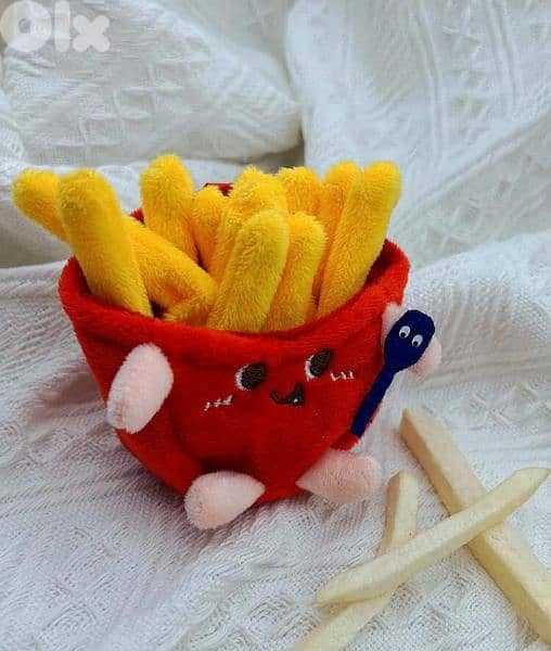 cute plush french fries keychain 1