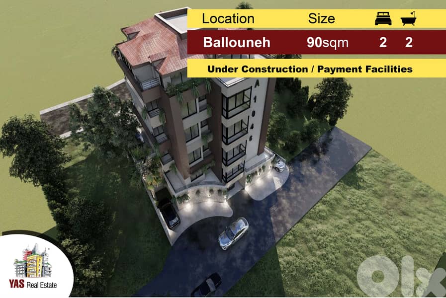 Ballouneh 90m2 Up to 160m2 | Under Construction | Payment Facilities | 0