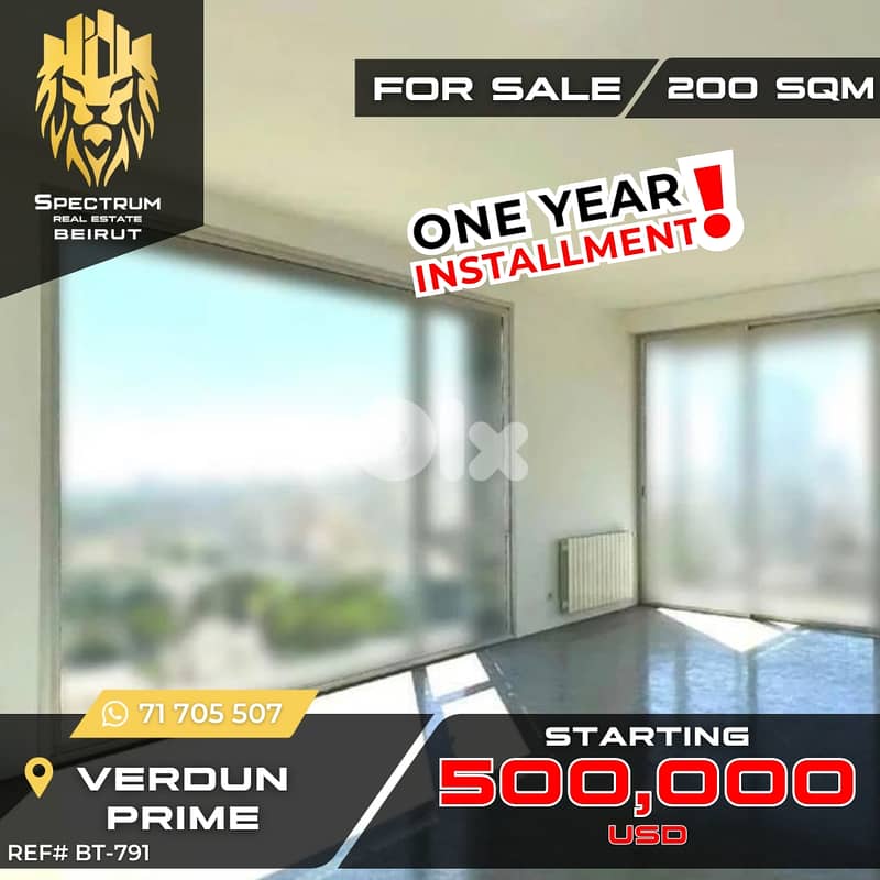 ONE YEAR INSTALLMENT IN VERDUN PRIME (200SQ) BRAND NEW (BT-791) 0