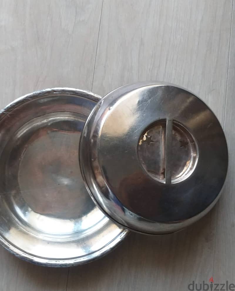2 vintage silver plates with covers 5